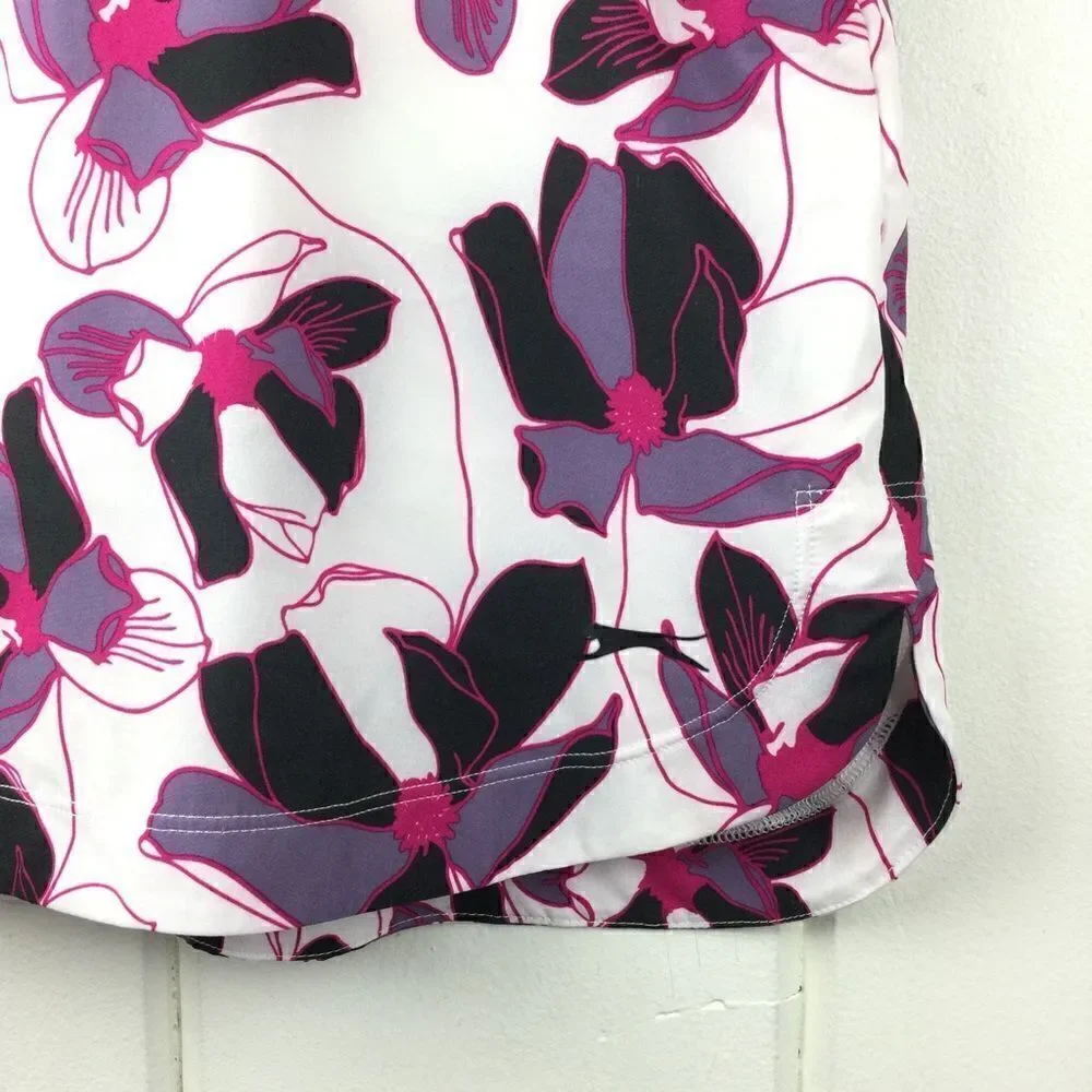 Slazenger Golf Tennis Floral Skort White w/Black, Purple, Pink Flowers, Size XS‎